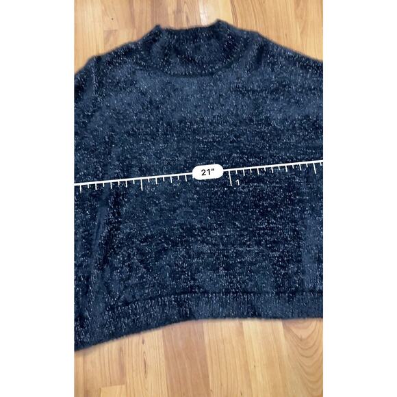 Wild Fable Turtleneck Sparkle Boxy Pullover Sweater - Black Women's L New - Picture 6 of 8